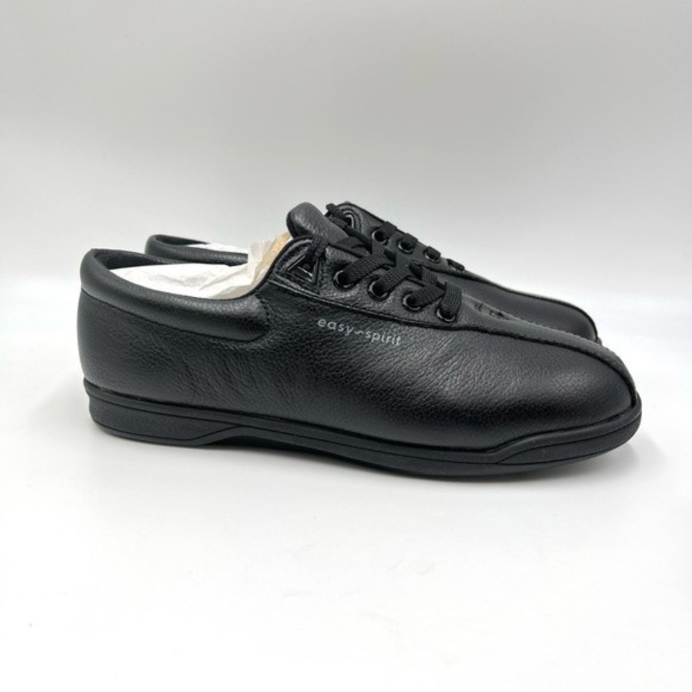 6.5W 6.5 W WIDE WIDTH Easy Spirit AP1 Black Leather Walking Sneakers Shoes‎ NEW